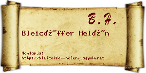 Bleicöffer Helén névjegykártya